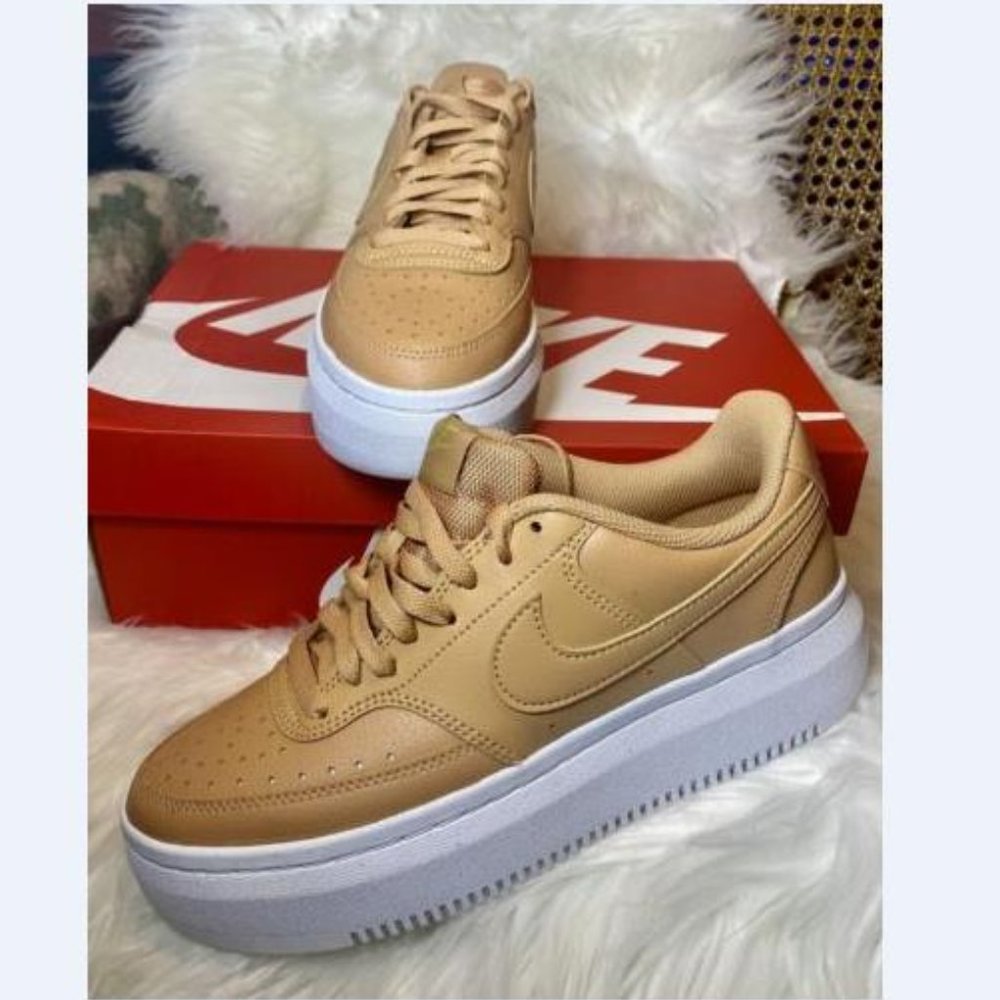 Nike Womens Court Vision Alta LTR Light Cognac/White Shoes Size 9 DM0113 200